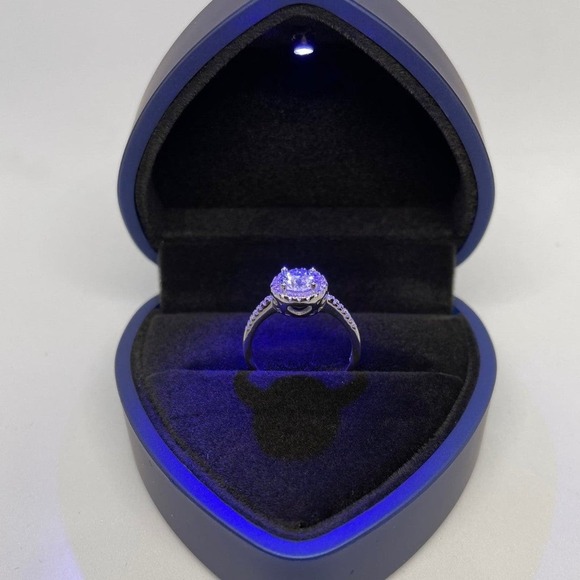 Vintage Style White Gold Diamond Ring Round Cut Halo S925 1 Ct sz 6.5 - Picture 10 of 12